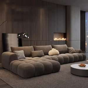 Juego Stretch Puffs Sectional Sofa Set-Sofa Set