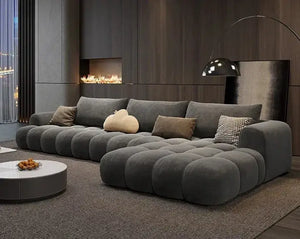 Juego Stretch Puffs Sectional Sofa Set-Sofa Set