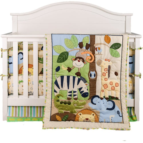 Jungle Animals Theme Cot Cot Bedding Set-Crib Bedding