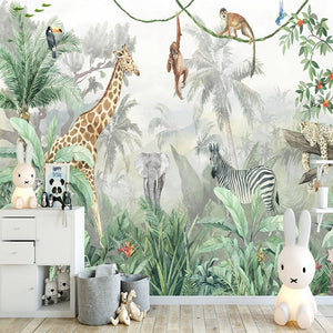 Jungle Safari Adventure Wallpaper-Kids Room Wallpaper
