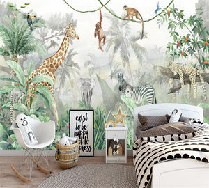 Jungle Safari Adventure Wallpaper-Kids Room Wallpaper