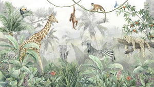 Jungle Safari Adventure Wallpaper-Kids Room Wallpaper