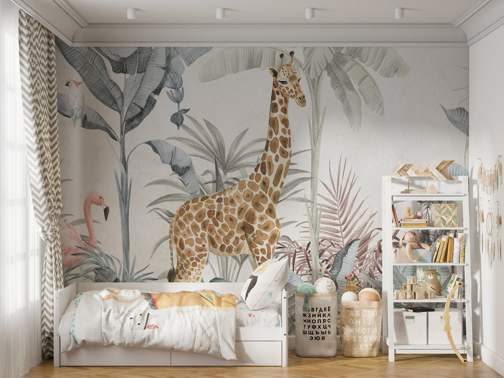 Jungle Safari Animals - Kids Room Wallpaper Mural-Kids Room Wallpaper