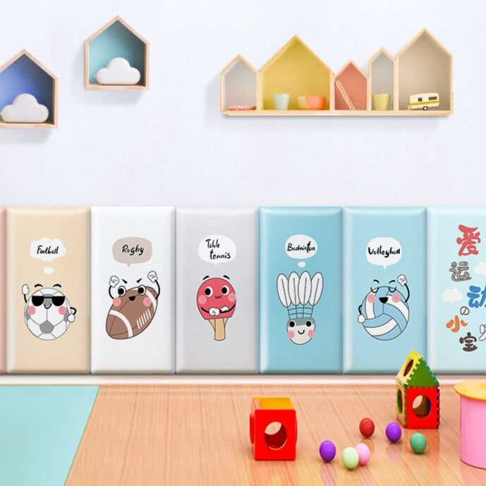 Jungle Safari Animals Kids Wall Padded Safety Cushions-Anti Collision Padded Wall Stickers