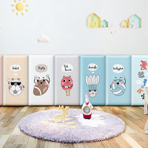Jungle Safari Animals Kids Wall Padded Safety Cushions-Anti Collision Padded Wall Stickers
