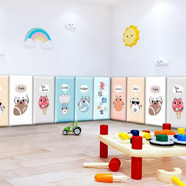 Jungle Safari Animals Kids Wall Padded Safety Cushions-Anti Collision Padded Wall Stickers
