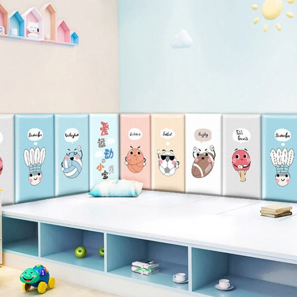 Jungle Safari Animals Kids Wall Padded Safety Cushions-Anti Collision Padded Wall Stickers