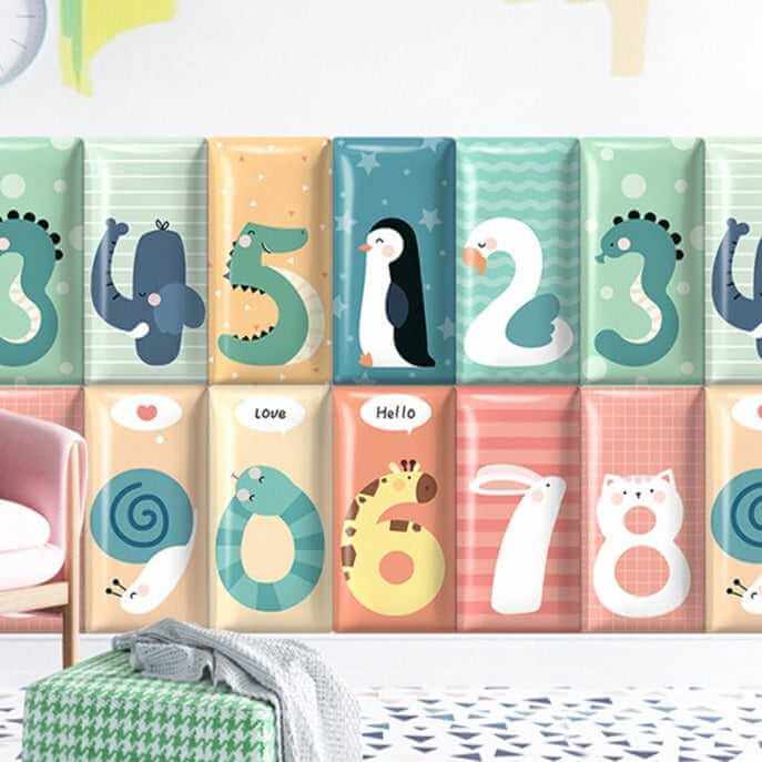 Jungle Safari Kids Wall Padded Safety Cushions Pack-Anti Collision Padded Wall Stickers