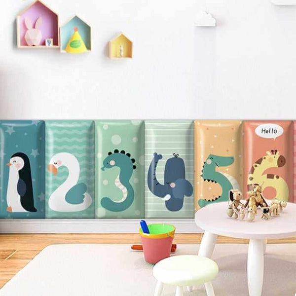 Jungle Safari Kids Wall Padded Safety Cushions Pack-Anti Collision Padded Wall Stickers