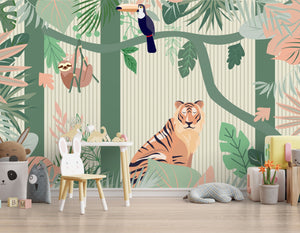 Jungle Theme Safari - Kids Room Wallpaper Mural-Kids Room Wallpaper