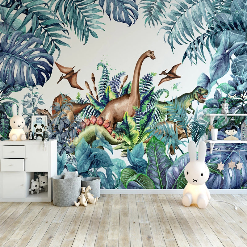 Jurassic Park Adventure Nursery Wallpaper-Kids Room Wallpaper