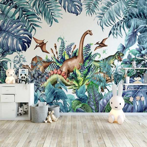 Jurassic Park Adventure Nursery Wallpaper-Kids Room Wallpaper