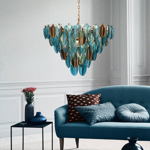 K9 Crystal Leaf Chandelier: Exquisite Lighting Fixture-Ceiling Chandelier