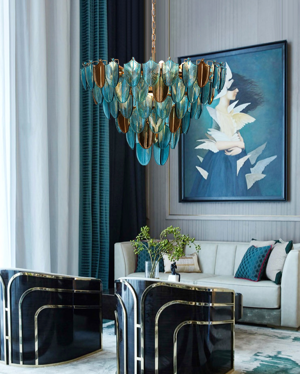K9 Crystal Leaf Chandelier: Exquisite Lighting Fixture-Ceiling Chandelier