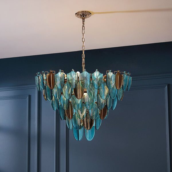 K9 Crystal Leaf Chandelier: Exquisite Lighting Fixture-Ceiling Chandelier