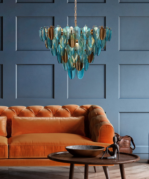 K9 Crystal Leaf Chandelier: Exquisite Lighting Fixture-Ceiling Chandelier