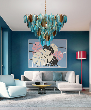 K9 Crystal Leaf Chandelier: Exquisite Lighting Fixture-Ceiling Chandelier