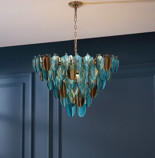K9 Crystal Leaf Chandelier: Exquisite Lighting Fixture-Ceiling Chandelier