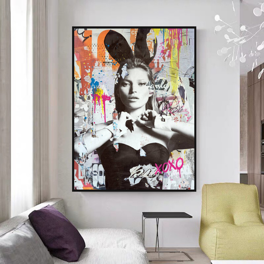 Kate Moss Bunny Art: Unique & Captivating Masterpieces-Wall Posters