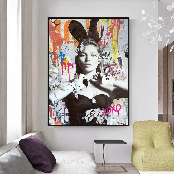 Kate Moss Bunny Art: Unique & Captivating Masterpieces-Wall Posters