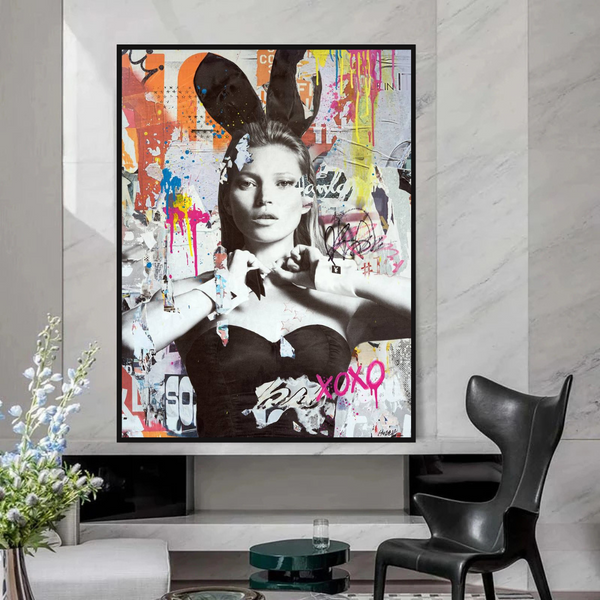 Kate Moss Bunny Art: Unique & Captivating Masterpieces-Wall Posters