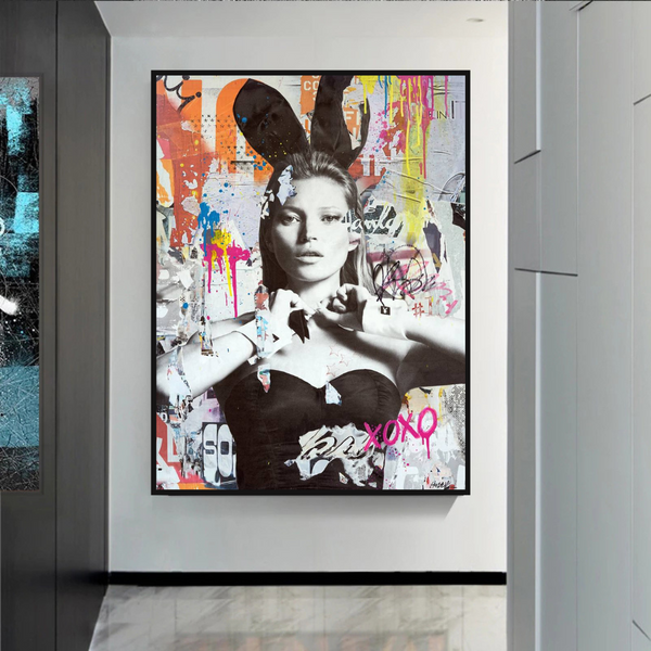 Kate Moss Bunny Art: Unique & Captivating Masterpieces-Wall Posters