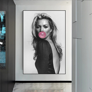 Kate Moss Chewing Gum Art: Explore Unique Masterpieces-Wall Posters