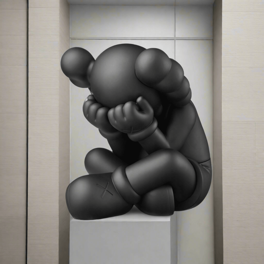 Kaws Seperated Black Statue Sculpture-Ornaments Statues Figurines