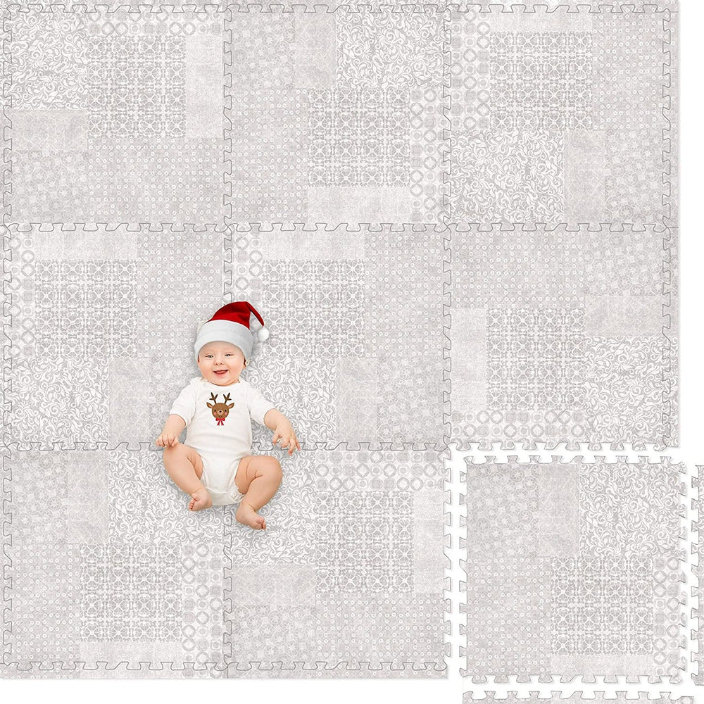 Khaki Puzzle Play Mat Tiles – Soft Foam Baby Play Mats-Toddler Play Mats