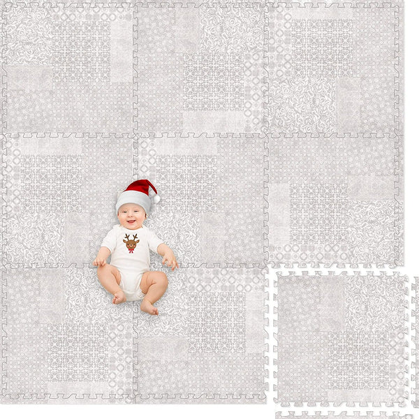 Khaki Puzzle Play Mat Tiles – Soft Foam Baby Play Mats-Toddler Play Mats