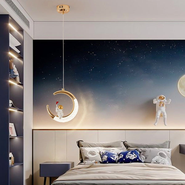Kids Bedside Astronaut on Moon Light | Kids Room Decor Lights-Kids Room Nursery Lighting