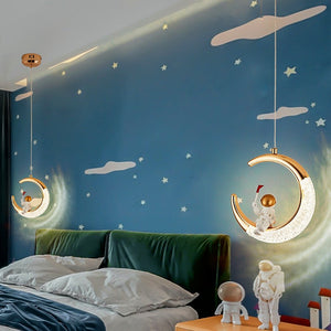 Kids Bedside Astronaut on Moon Light | Kids Room Decor Lights-Kids Room Nursery Lighting