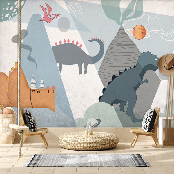 Kids Dino Wallpaper - Transform Their Room with Jurassic Fun-Kids Room Wallpaper