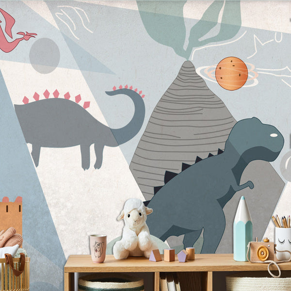 Kids Dino Wallpaper - Transform Their Room with Jurassic Fun-Kids Room Wallpaper