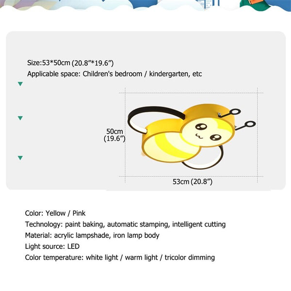 Kids Honey Bee Ceiling Light | Kids Room Decor Lights-Kids Room Nursery Lighting