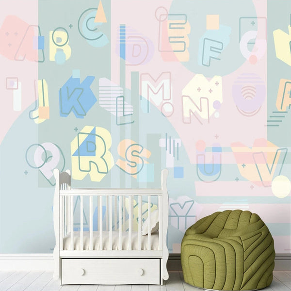 Kids Learning ABCD Nursery Wallpaper - Enhance Learning-Kids Room Wallpaper