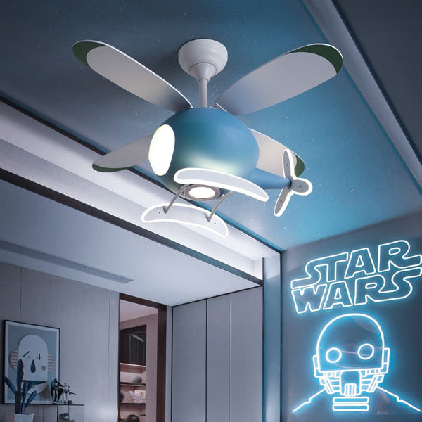 Kids' Nursery Helicopter Ceiling Light with Fan-Kids Room Nursery Lighting