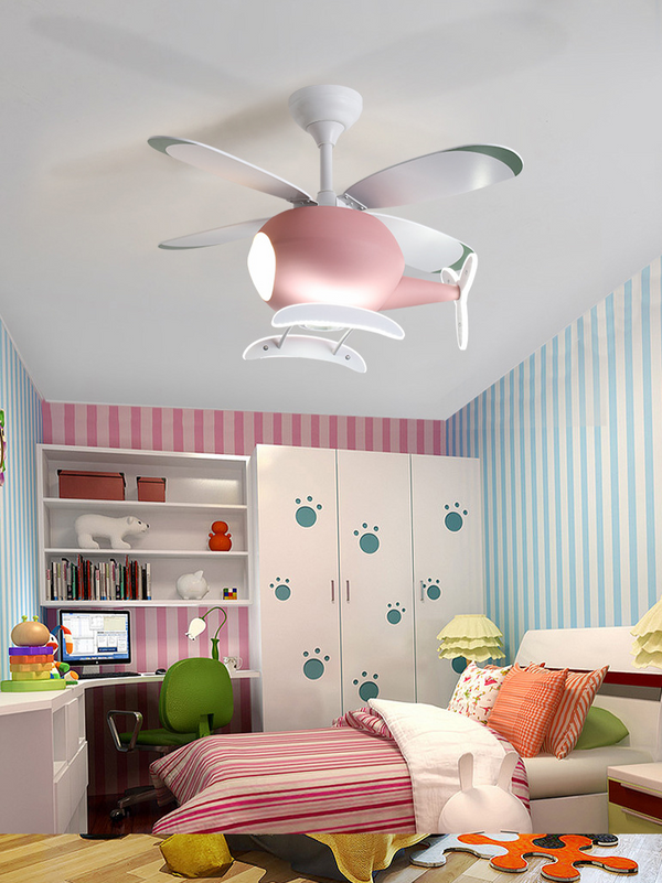 Kids' Nursery Helicopter Ceiling Light with Fan-Kids Room Nursery Lighting