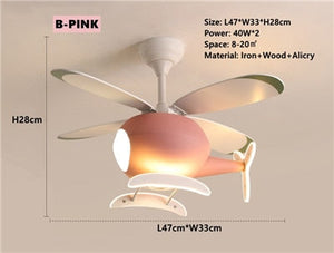 Kids' Nursery Helicopter Ceiling Light with Fan-Kids Room Nursery Lighting