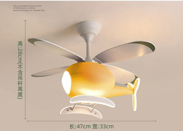 Kids' Nursery Helicopter Ceiling Light with Fan-Kids Room Nursery Lighting