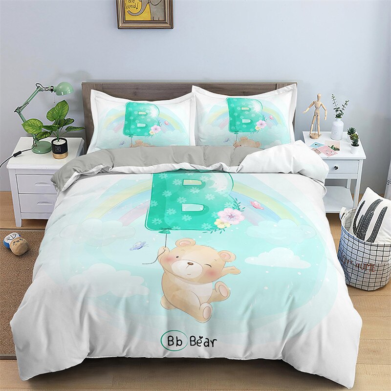 Kids Nursery Room Bedding Set - Teddy Bear Bedding Set-Bedding Set Kids