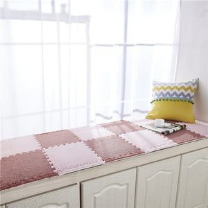 Kids Play Mat Puzzle Tiles with Fur – Soft EVA Foam Tiles for Cozy Playtime-Toddler Play Mats