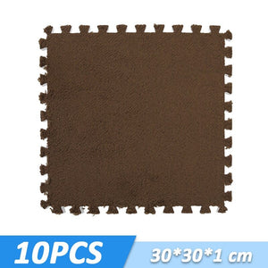 Kids Play Mat Puzzle Tiles with Fur – Soft EVA Foam Tiles for Cozy Playtime-Toddler Play Mats