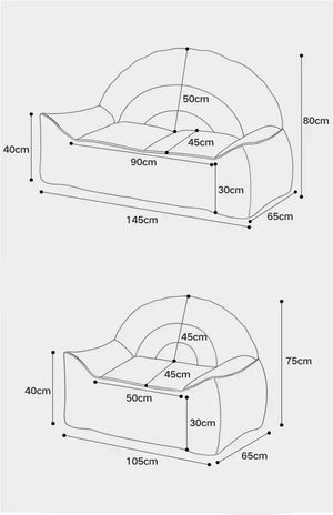 Kids Rainbow Sofa Couch – Customizable One-Seater Plush Chair for Playroom or Nursery-Kids Sofas