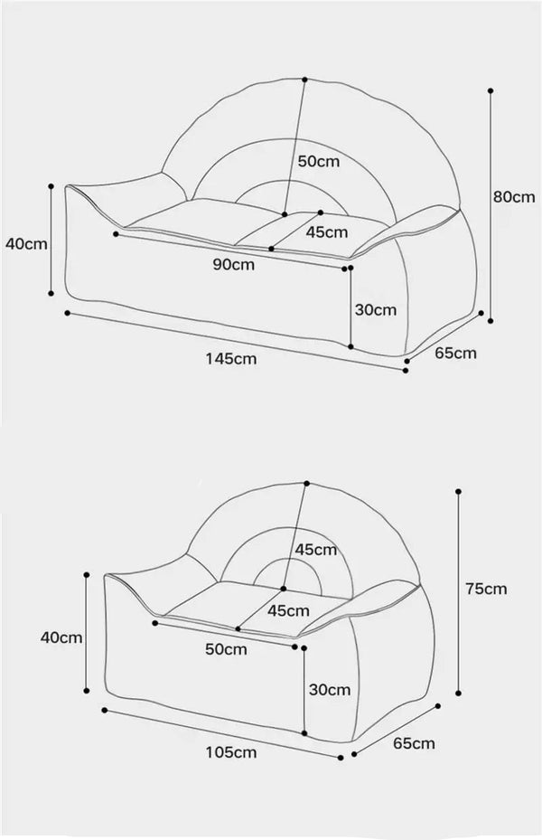 Kids Rainbow Sofa Couch – Customizable One-Seater Plush Chair for Playroom or Nursery-Kids Sofas