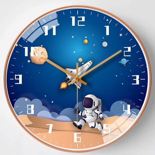 Kids Room Astronaut Space Wall Clock-Wall Clocks