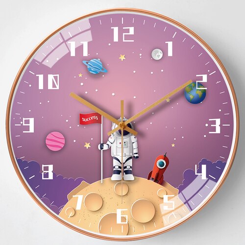Kids Room Astronaut Space Wall Clock-Wall Clocks