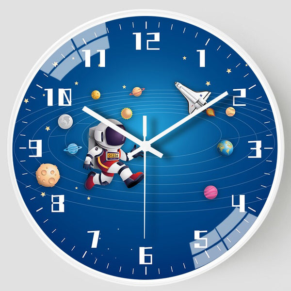 Kids Room Astronaut Space Wall Clock-Wall Clocks