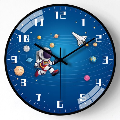 Kids Room Astronaut Space Wall Clock-Wall Clocks
