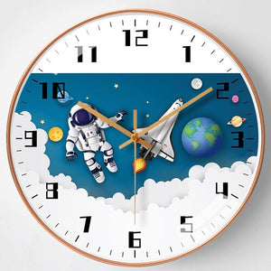 Kids Room Astronaut Space Wall Clock-Wall Clocks